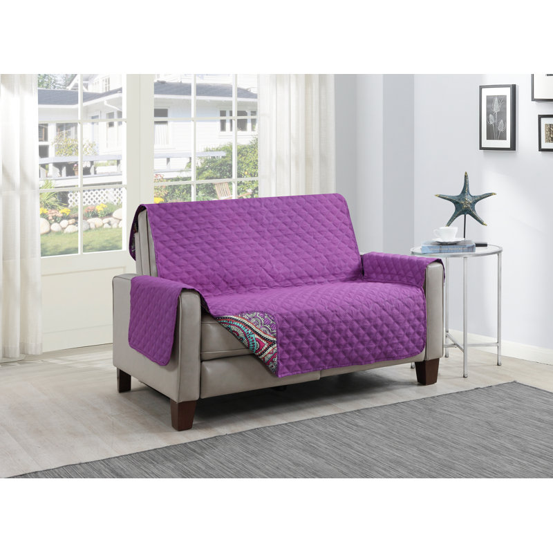 Housse pour causeuse à coussins en T Tamara Furniture Protector, Mauve / bourgogne