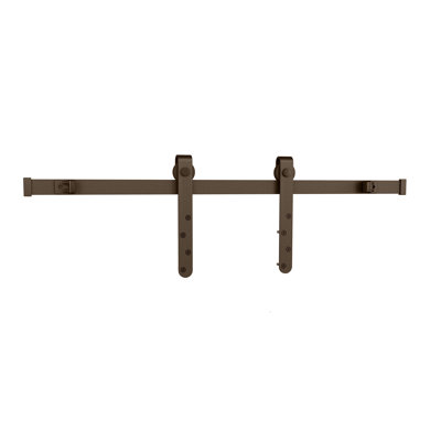 Ensemble de quincaillerie de porte de grange coulissante en acier massif pour portes simples en bois