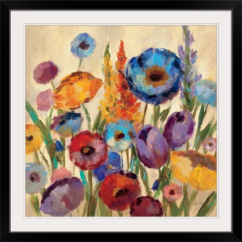 « ii » par silvia vassileva,, reproduction d’art Garden Hues, H 28 x l 28 po x P 1 po, Cadre noir