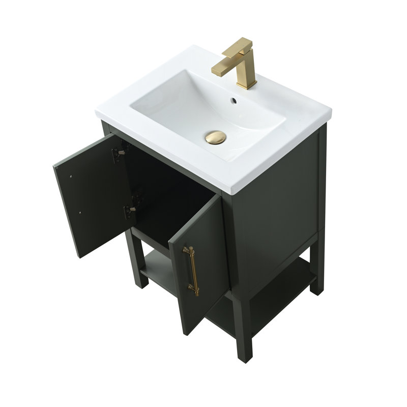 Ensemble de meuble-lavabo simple 24 po Jewell, Vert rétro