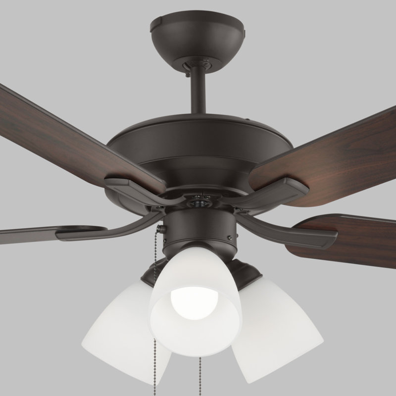 Ventilateur de plafond de 52 po avec éclairage à DEL, Bronze / noyer américain, Bronze