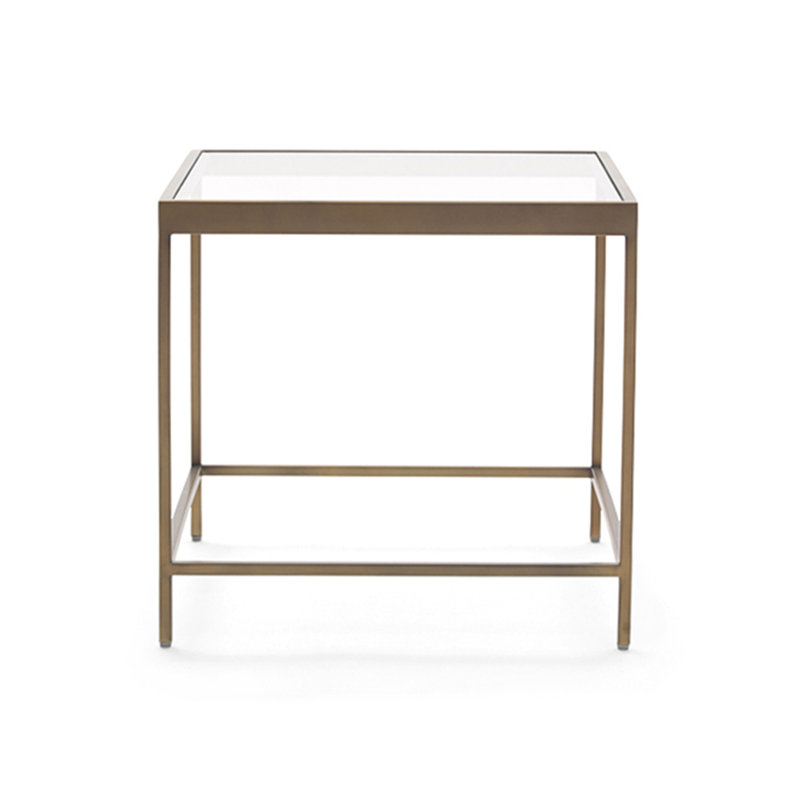 Vienna Side Table - Glass  Top, Antique Brass