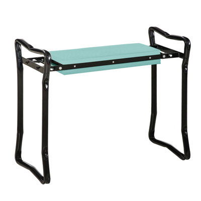 Outsunny Padded Garden Kneeler And Seat Bench, Padded Foldable Garden Stool, Green