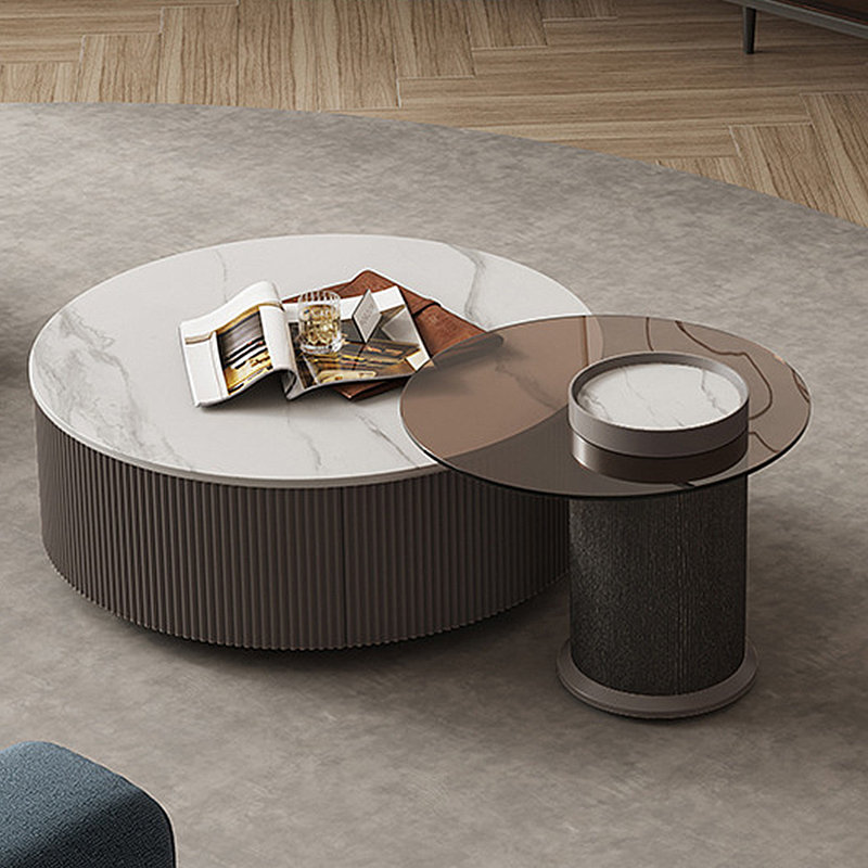Italian simple rock panel coffee table combination
