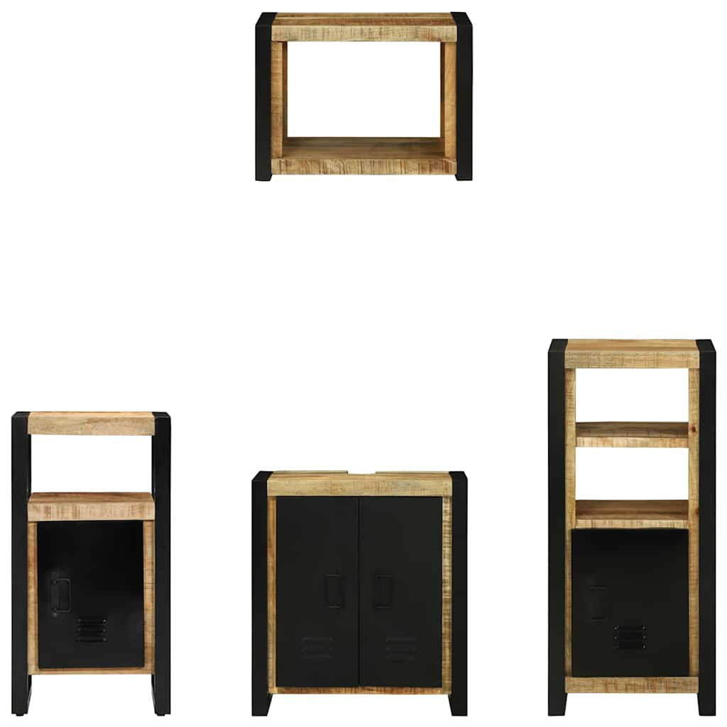 Bathroom Furniture Set 4 Pcs Multicolour Solid Reclaimed Wood