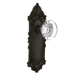 Victorian Plate with Round Clear Crystal Door Knob