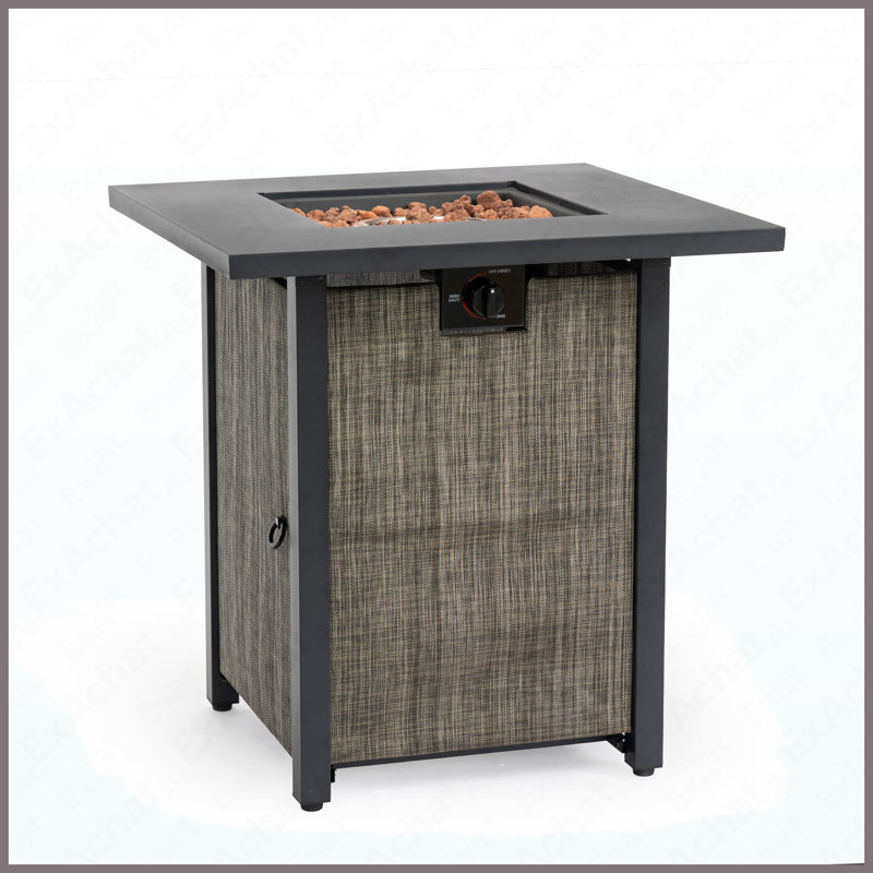 Table de foyer rectangulaire au propane en acier 40000 BTU pour la cour extérieure