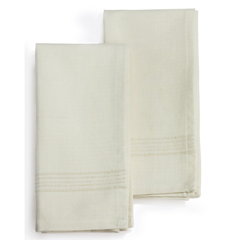 Serviette de table en coton 18 po Adriah, Crème