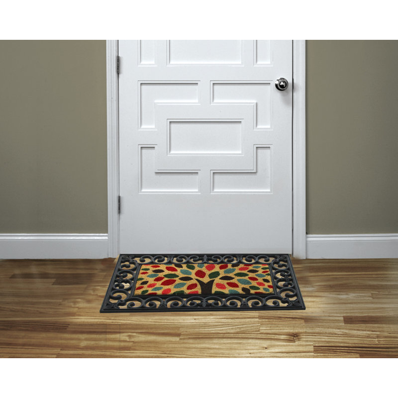 Mickelson Non-Slip Floral Doormat