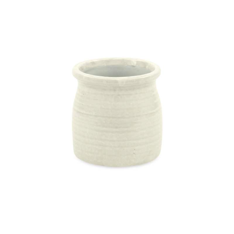 Pot à fleurs en céramique Mott, Blanc, H 4 po x l 3,75 po x P 3,75 po