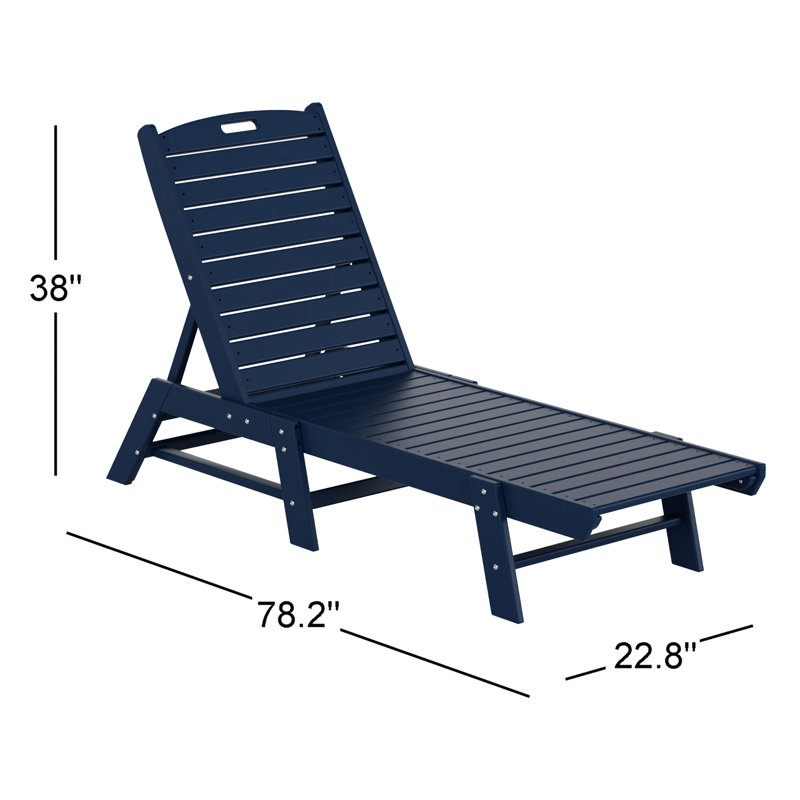 Chaise longue d'extérieur en PEHD Laguna, Marine