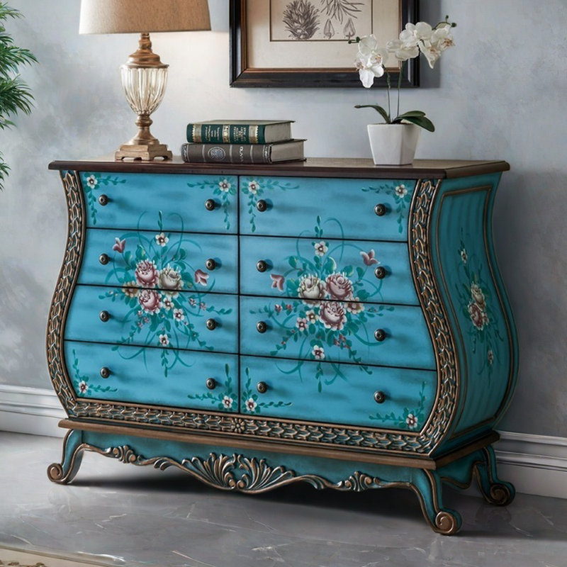 Commode décorative vintage en forme de vase peinte à la main