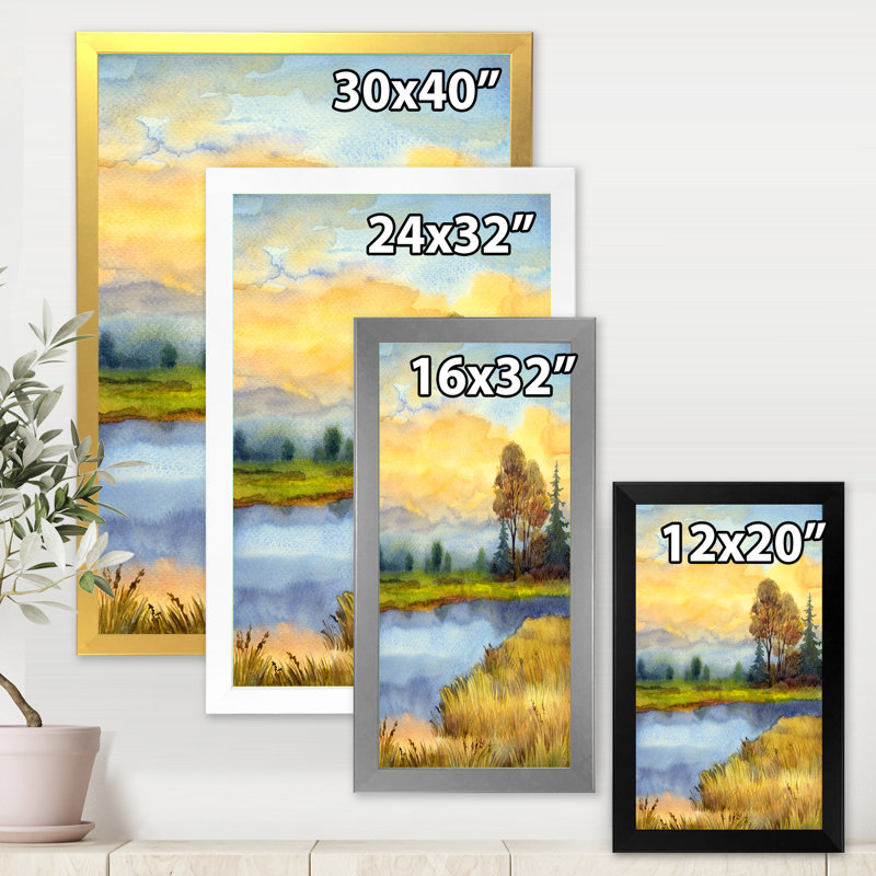Le réveil de la nature - peinture sur toile, H 20 po x l 12 po x P 1,5 po, Toile encadrée argentée