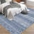 Boho Distressed Area Rug - Machine Washable, Non-Slip, Low Pile, mark Resistant Carpet for Living Room, Bedroom, Dining Room - Large Blue Design - Home Decor - 9x12ft (274x366cm), Blue Tint-607234293-607234290