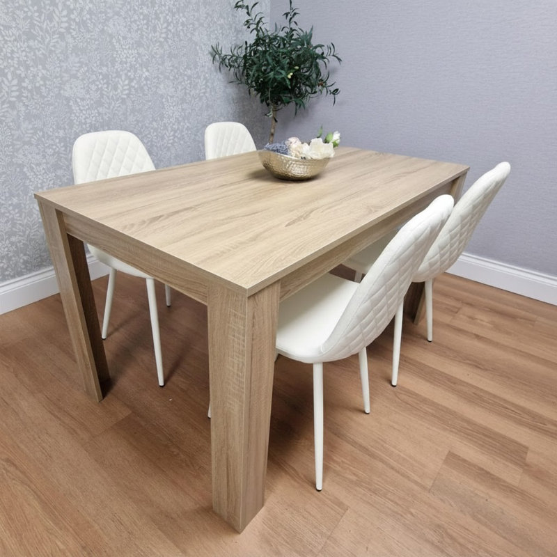 Liya 4 - Person Dining Set, White