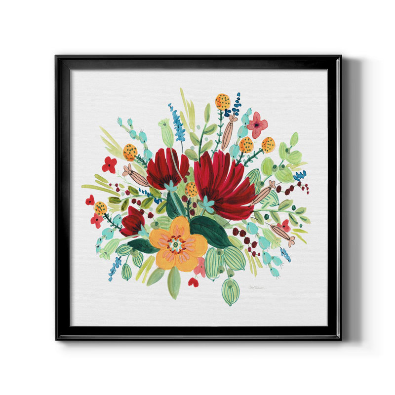 «May Flowers I», peinture sur toile encadrée, H 34,5 po x l 34,5 po x P 1,5 po, Noir