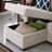 82" Width Sectional with storage chaise and cupholder armrest-1169296933