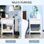 Table de bout à 2 tiroirs, table de bout moderne blanche pour chambre à coucher, hauteur 23,5 po avec tablette, hauteur 23,5 po