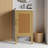Modern Fluted Wooden Bathroom Vanity with Ceramic Sink, Freestanding Single Door Storage Cabinet for Small Bathroom