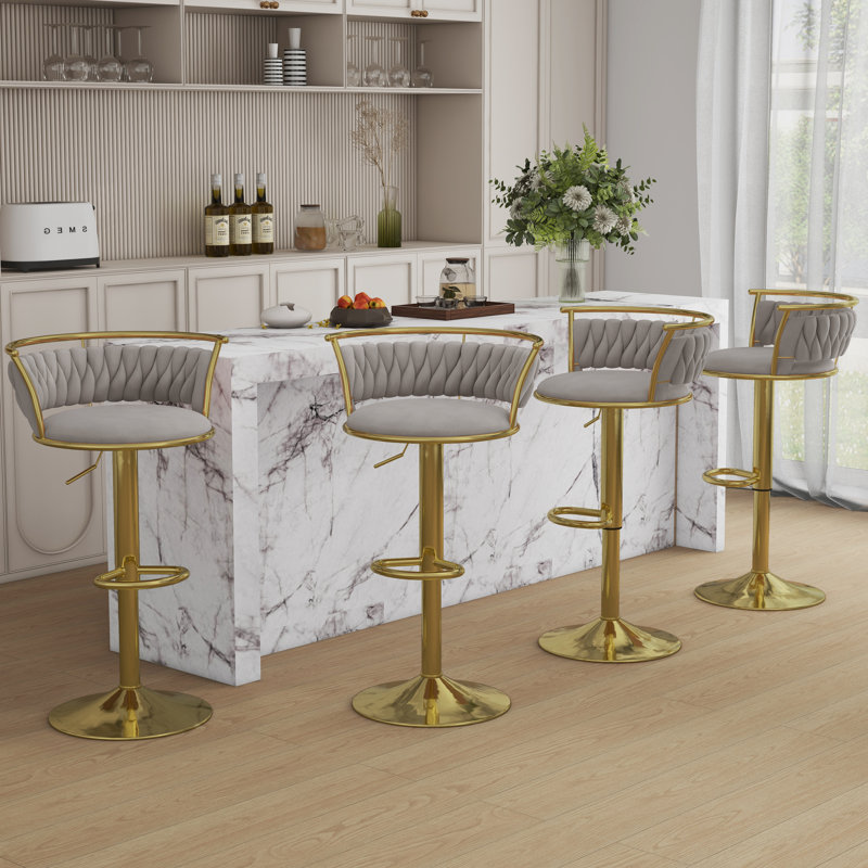 Tabouret de bar Christal, Gris, Or