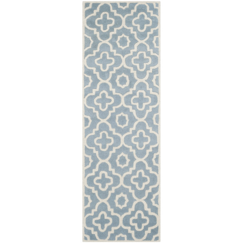 Carolene Hand Tufted Wool Geometric Rug, Runner 2'3" x 7'