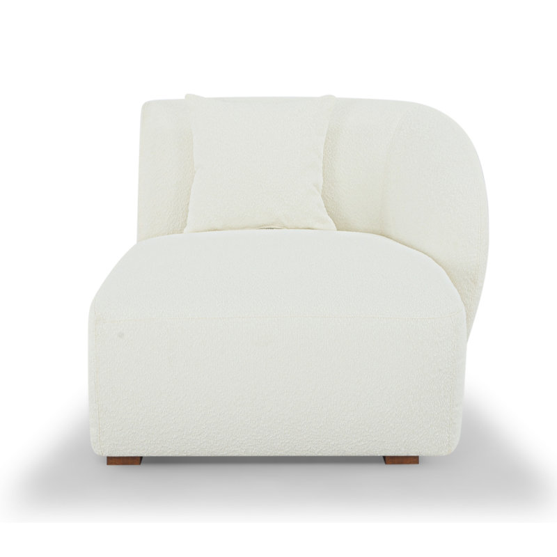 Chaise modulaire moderne Jainie, Pacha, Orienté à droite, Bouclé performance blanc cassé