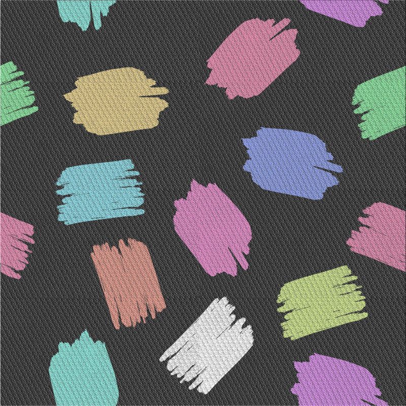 Tapis noir/rose à tisser électrique, Carré 3 pi
