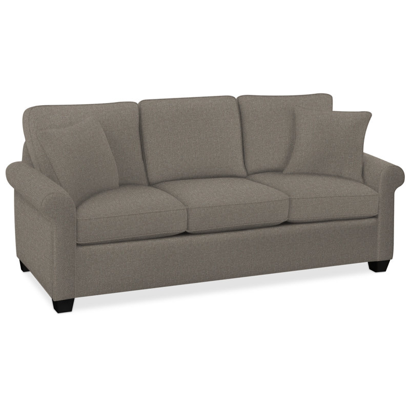 Park Lane Sofa, Gray Sugar Performance; 0863-84, Gel Memory Foam Mattress, Black Finish