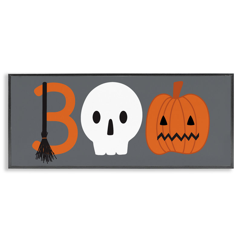 Boo Halloween, typographie amusante, estampe numérique, design par Sazerelli Designs, H 10 po x l 24 po