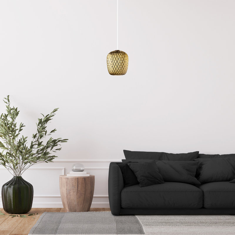 Haddad 26cm H Glass Round Pendant Shade ( Screw On ), Gold