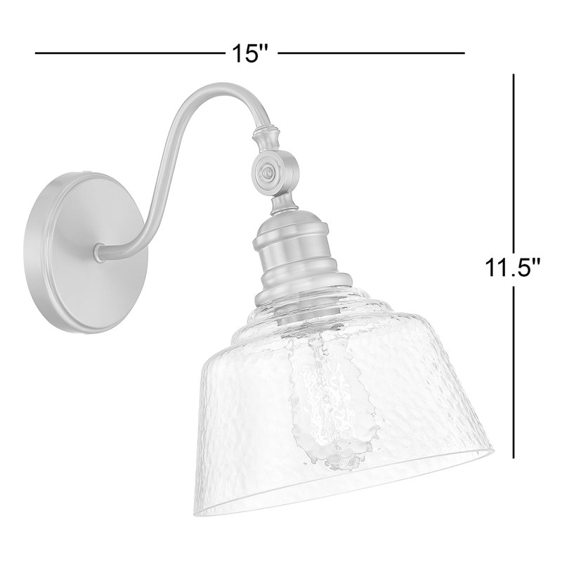 Lindholm 1 - Light Dimmable Armed Sconce in Natural Brass, Natural Brass