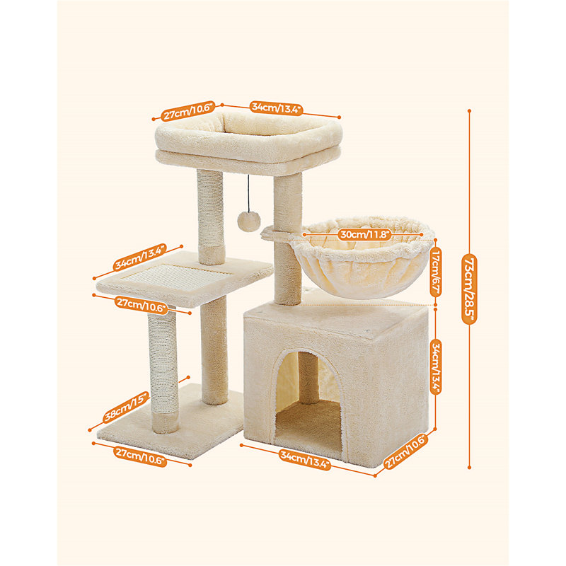 Tour pour chat 28,5 po de hauteur, Beige