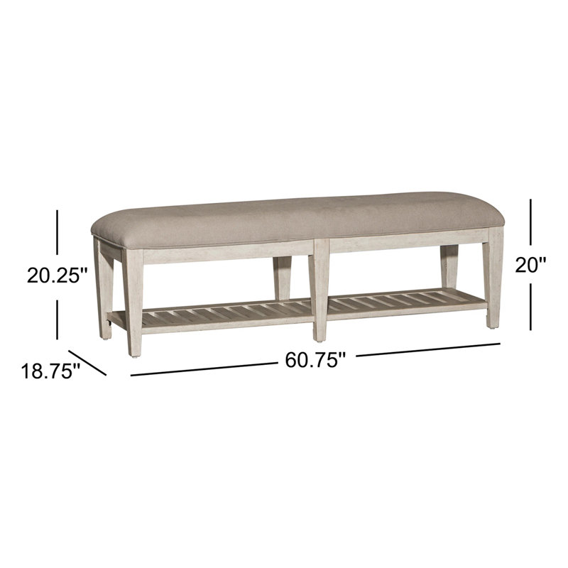 Banc de rangement en bois massif Haylee