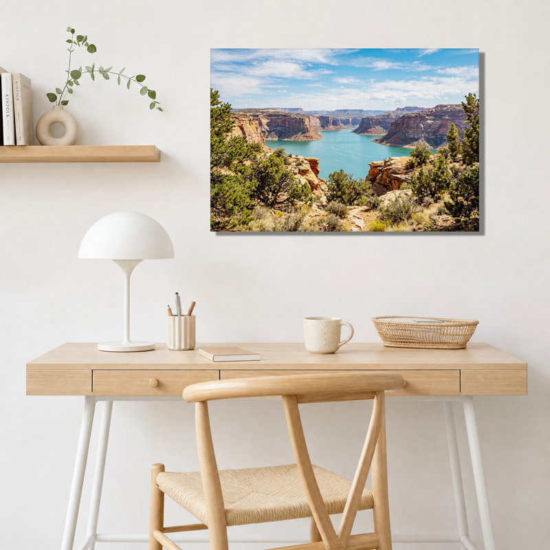 Tableau sur toile Red Rock Canyon surplombant la rivière Turquoise, H 16 po x l 24 po