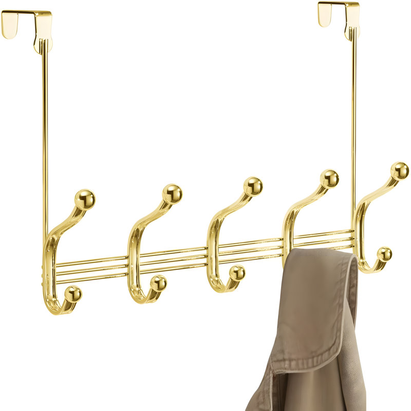 Rangement suspendu en acier avec 10 crochets - Support de rangement peu encombrant pour placard, salle de bain, chambre à coucher - Aucun perçage requis