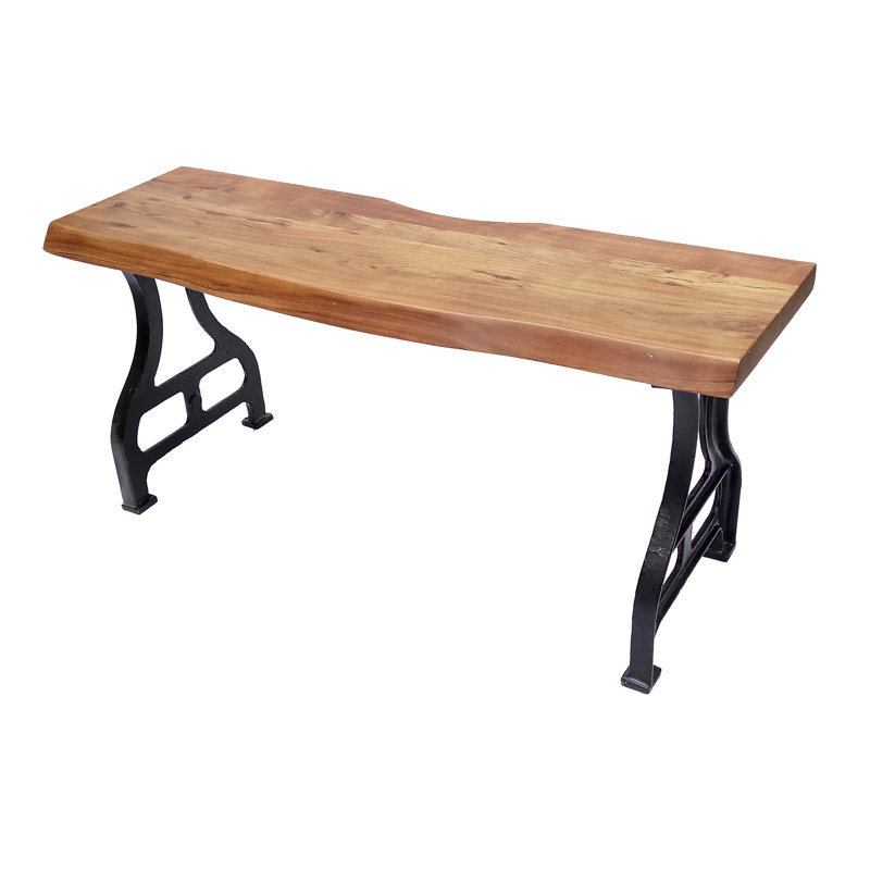 Banc en bois avec pieds en métal