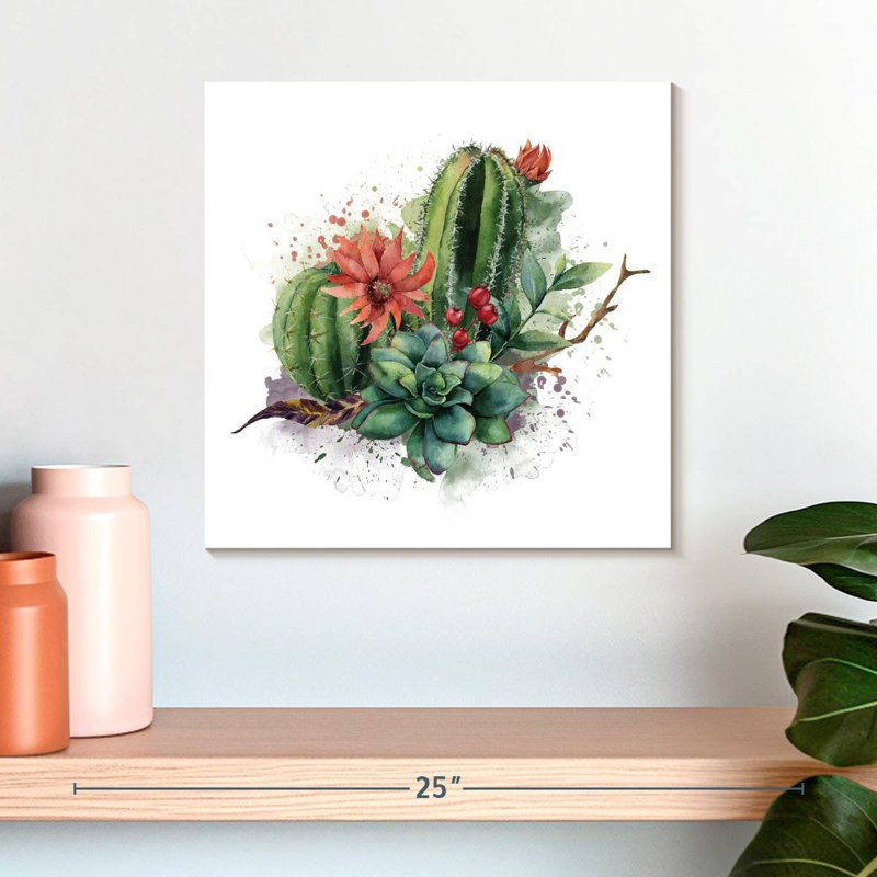 Harnek succulentes et éclaboussures de cactus, H 16 po x l 16 po