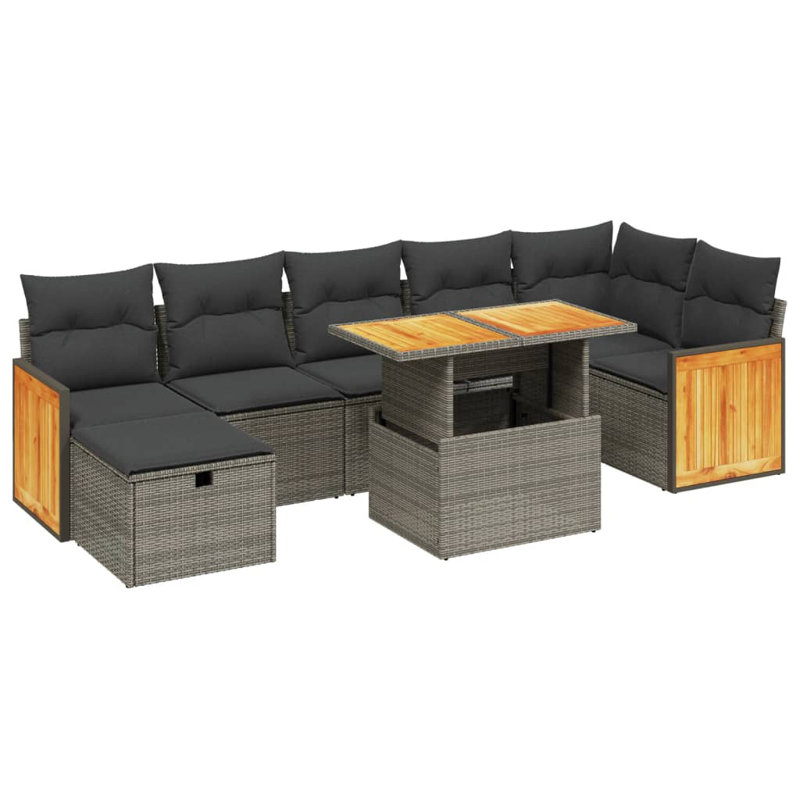 Vidaxl Garden Sofa Set Grey, Dark Grey