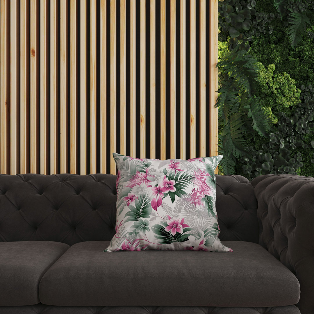 Enchanted Tropics Indoor/Outdoor Floral Square Cushion mit Füllung