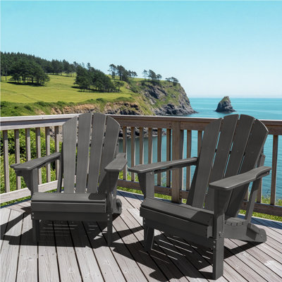 HDPE Outdoor Foldable Adirondack Chair Set Fire Pit Chair