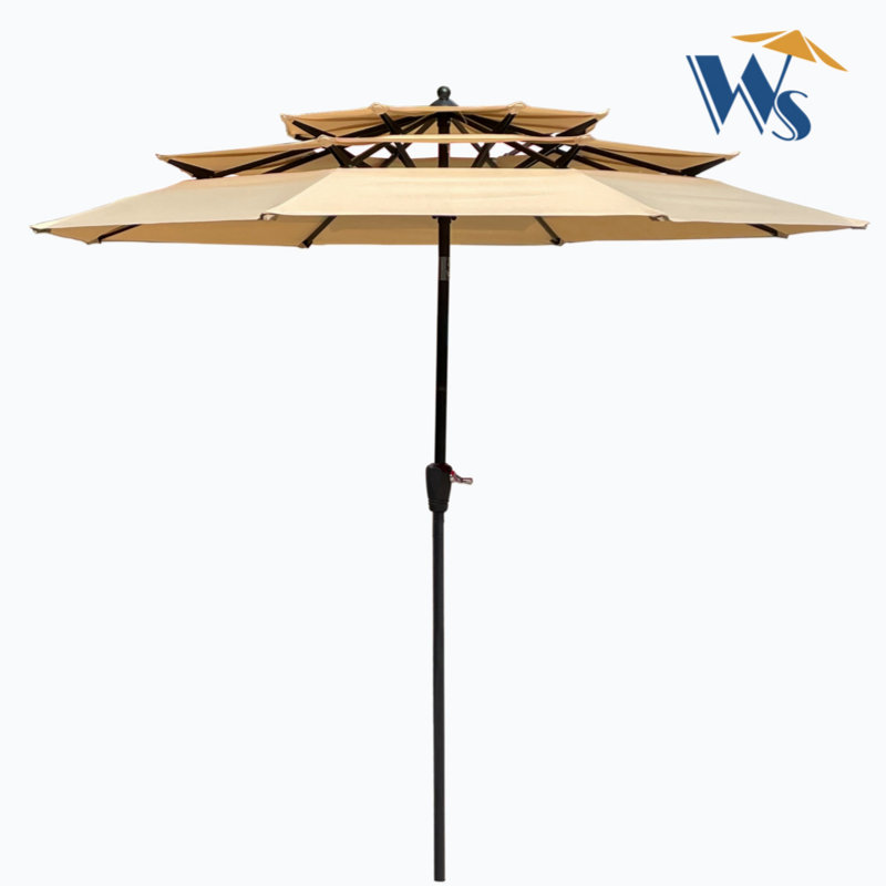 Parasol Jabrail 108 avec contrepoids inclus, Brun clair