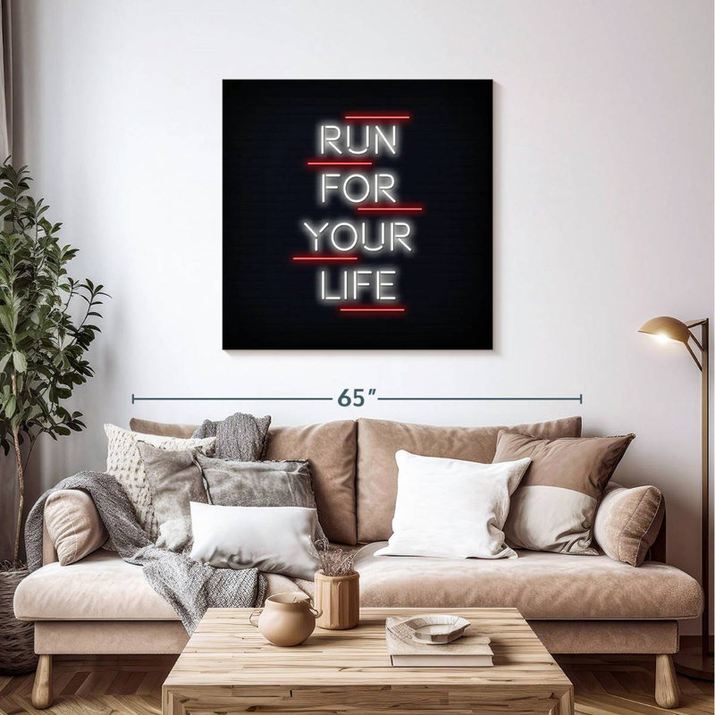 Tergel Neon Run For Your Life, 39" H x 39" W