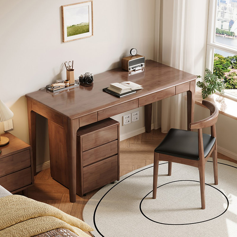Rectangular Solid Wood desks, Walnut, 29.53" H x 55.12" W x 23.62" D