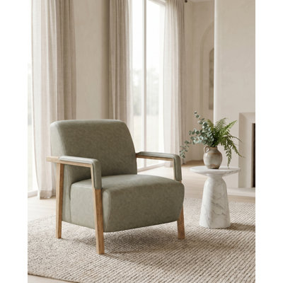Chaise d'appoint moderne rembourrée avec structure en bois
