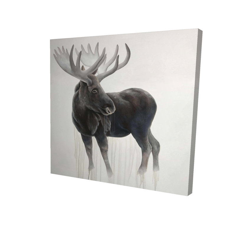 Bull Moose Brown Bedroom Canvas | Rustic Home Decor Art