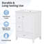 Meuble-lavabo de 24 po avec rangement, tablette réglable, panneau de fibres à densité moyenne et bois d'hévéa, cloisons amovibles, finition blanc brillant-550921855