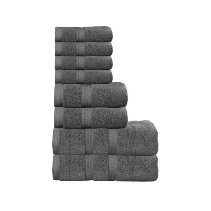 Ensemble de serviettes de bain 100% coton Elegance Essentials 550GSM Zero Twist (2 serviettes de bain, 2 serviettes à main et 4 débarbouillettes)