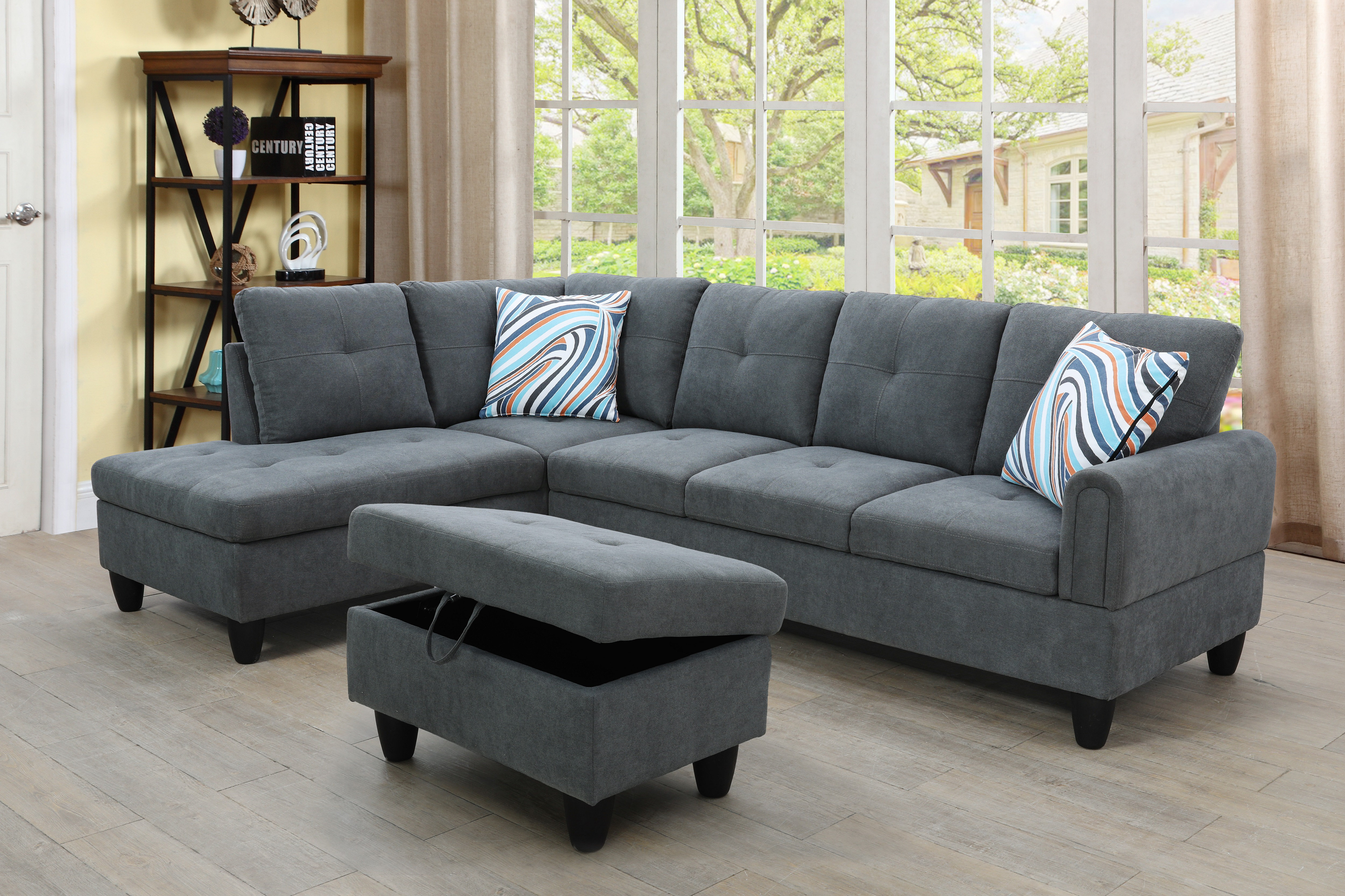 Latitude Run® Jacksmith 97 Width 3-Pieces Sectional Sofa & Chaise,Ottoman  & Reviews