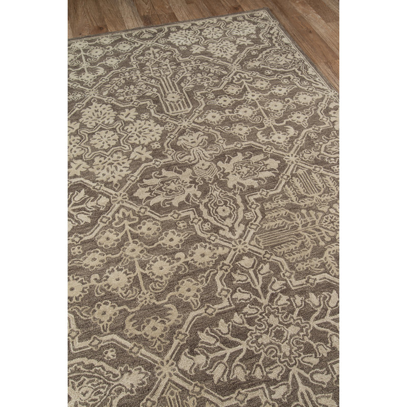 Tapis oriental en laine touffeté à la main brun, Rectangulaire 2 pi x 3 pi