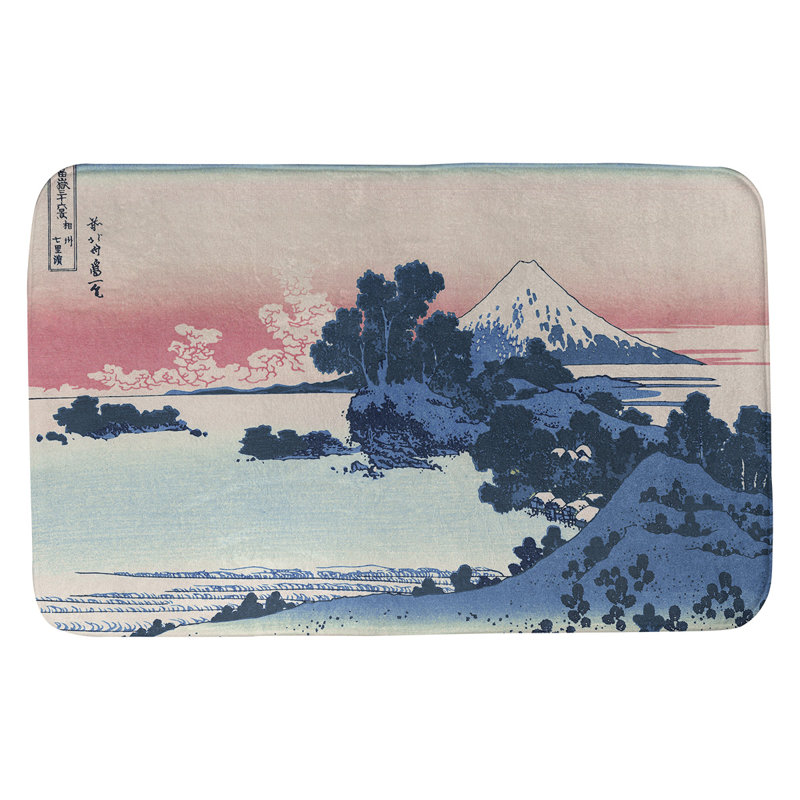 Tapis pour salle de bain antidérapant Clair Shichiri, l 17 po x L 24 po, Bleu / Rose